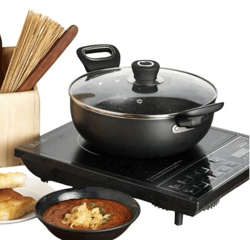 Vinod Hanos Hard Anodised Non Stick Deep Kadhai with Glass lid - 4.1 litre, 26 cm | 3.25mm Thick | 5X Non Stick | Metal Spoon Friendly | Induction base | 2 Year Warranty